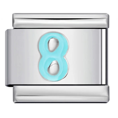 Blue Number 0-9 Italian Charm 306