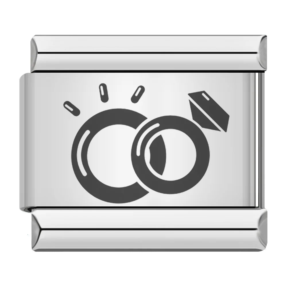Laser Engrave Italian Charm Links 005