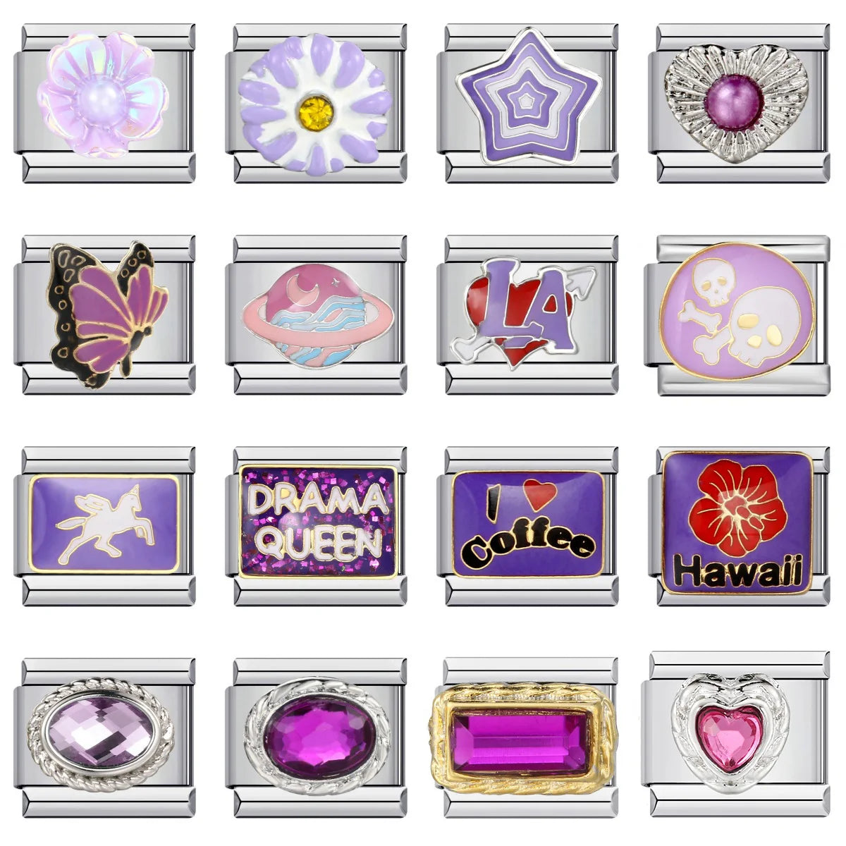 Purple Italian Charm Link 170