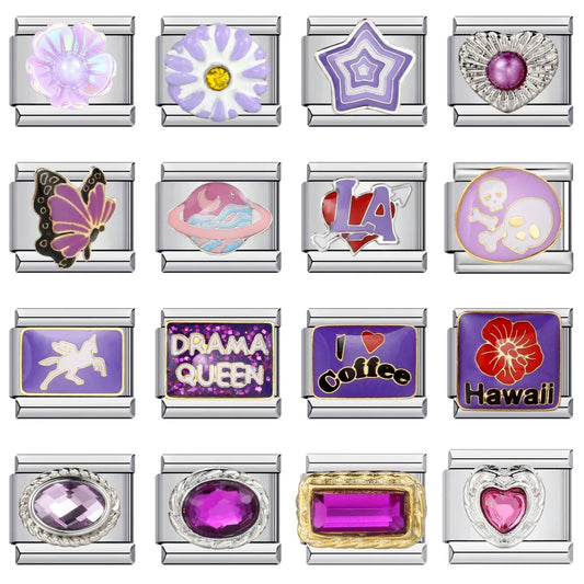 Purple Italian Charm Link 170