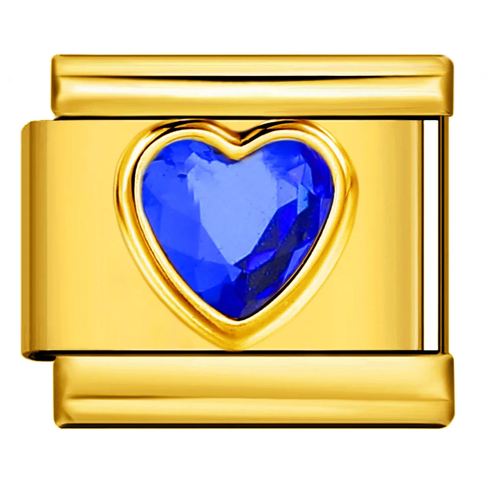 Gold Color Zirconia Italian Charm 507