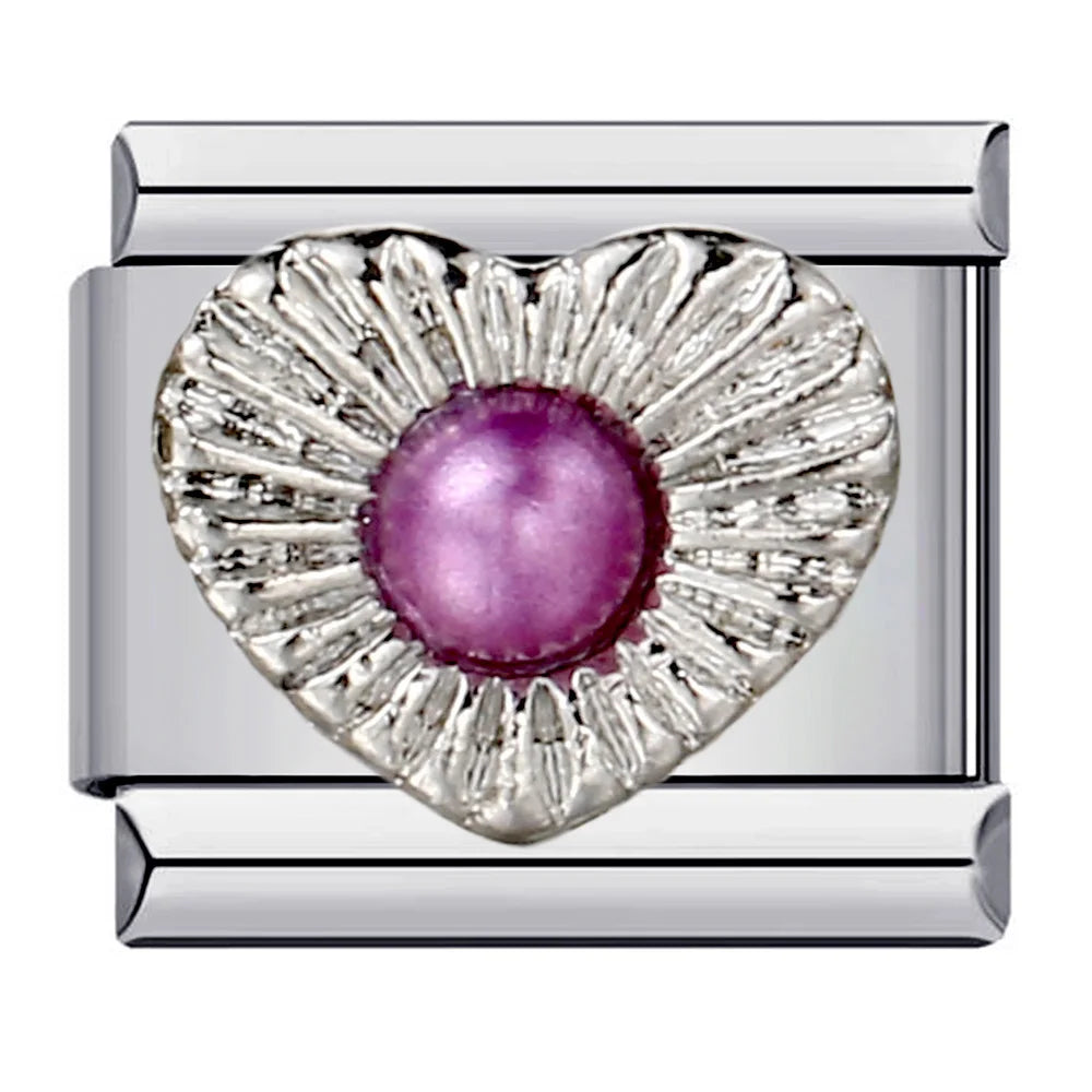 Heart Italian Charm Links 070