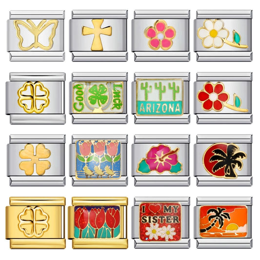 Flower Italian Charm Link 332