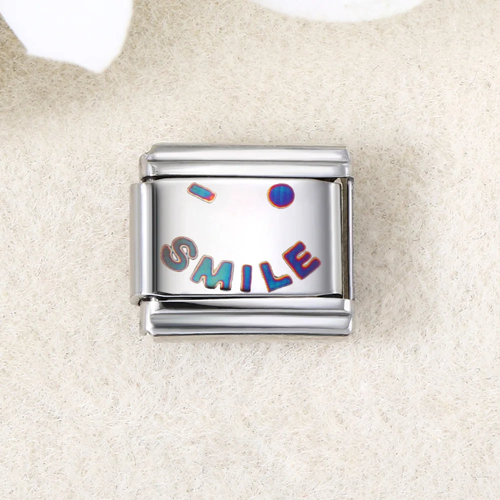 UV Laser Italian Charm Link 455