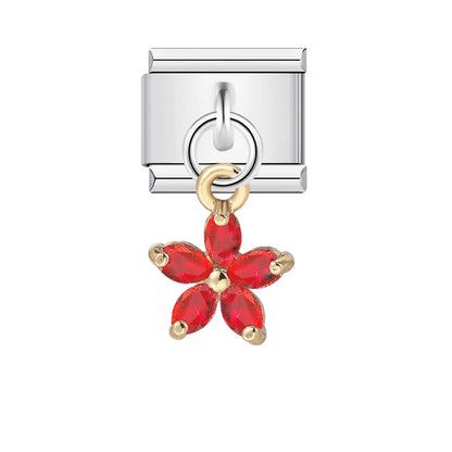 Flower Star Italian Charm Link 033