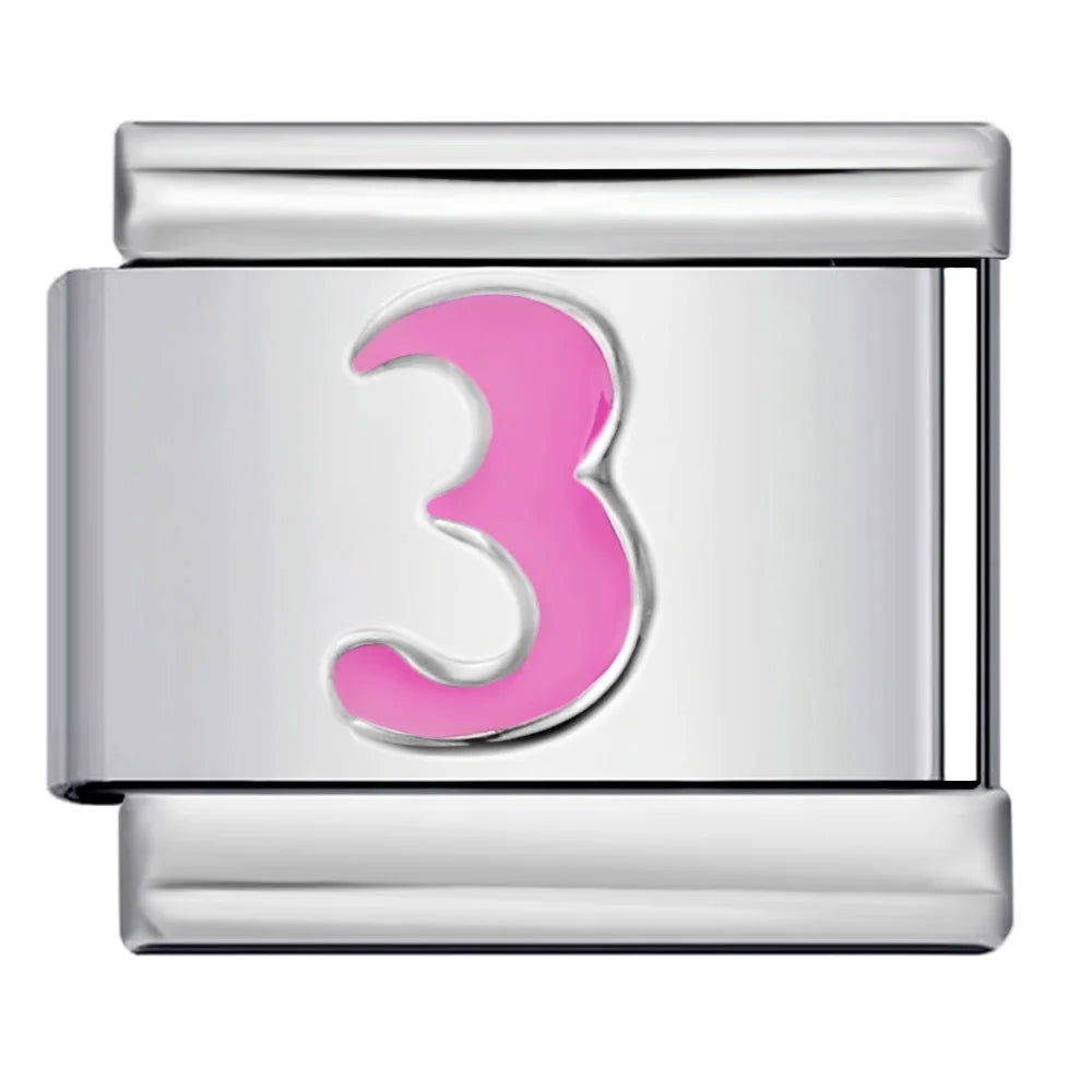 Pink 0-9 Number Italian Charm 283