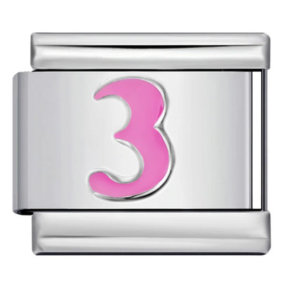 Pink 0-9 Number Italian Charm 283