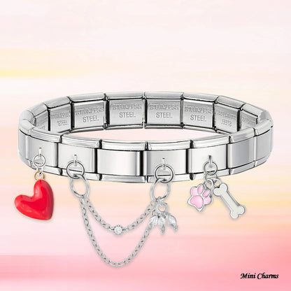Original Heart Cat Paw Double Chain