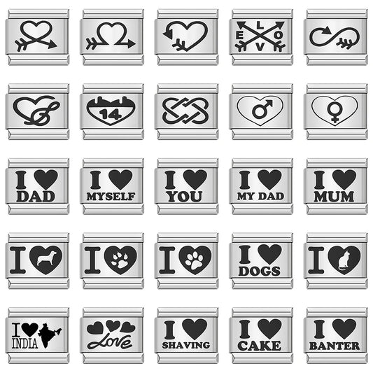 Laser Italian Charm Links 034