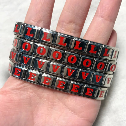 Red Color 26 English Letters 016
