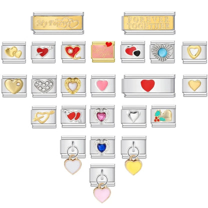 Heart Italian Charm Links 029