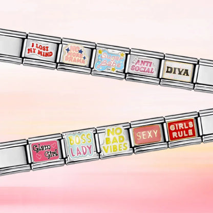 Words Italian Charm Link 201