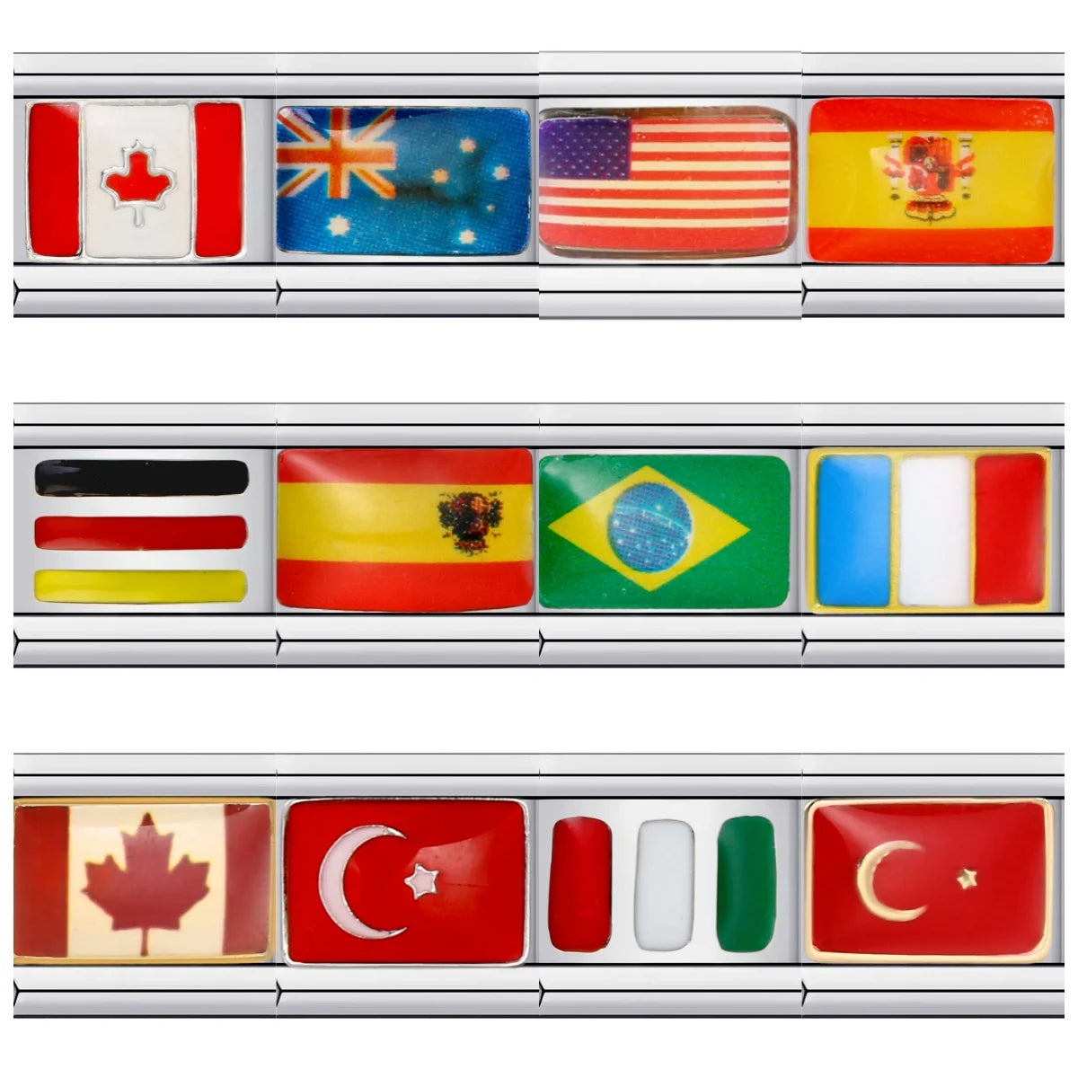 National Flag Italian Charm Links 068