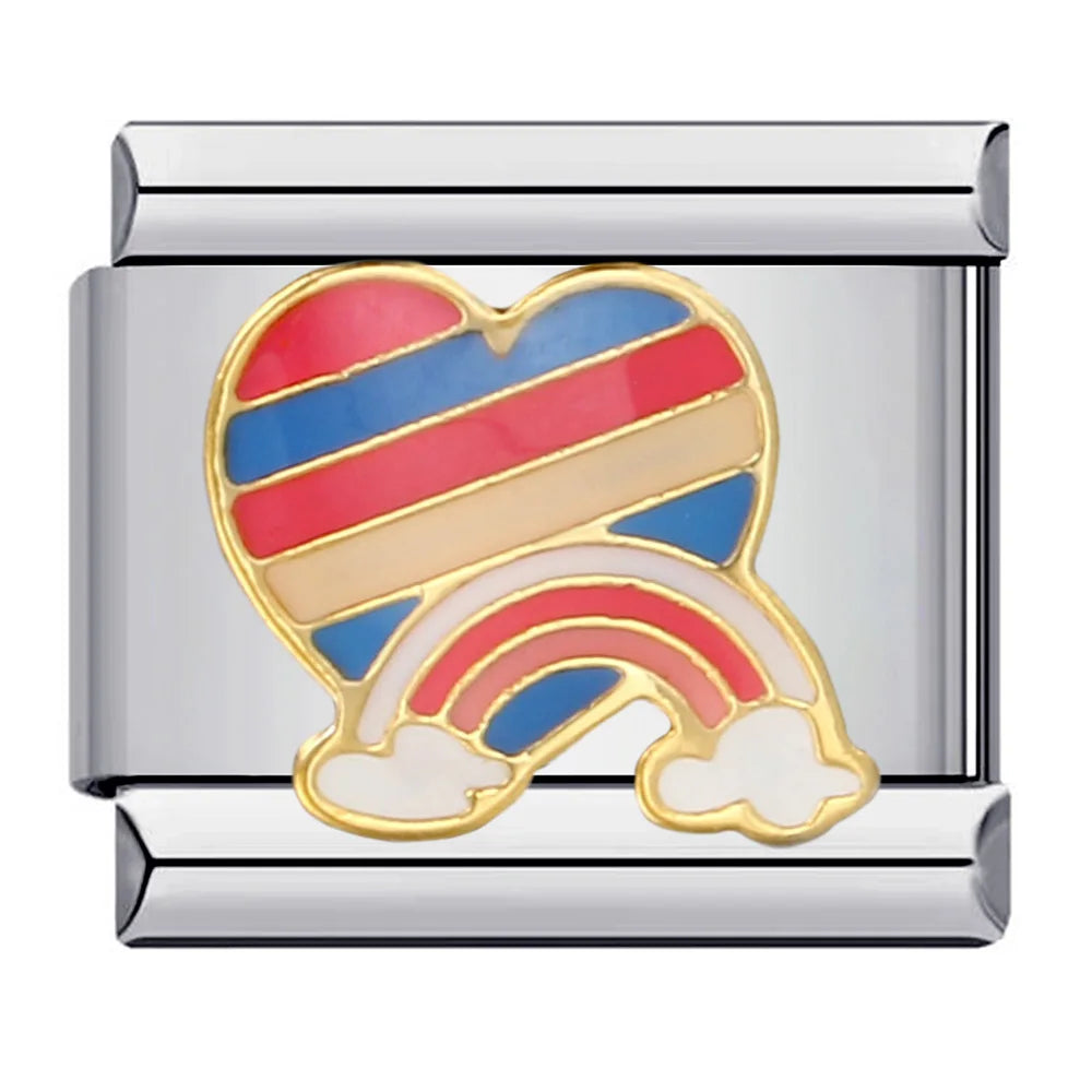 Rainbow Italian Charm Links 086