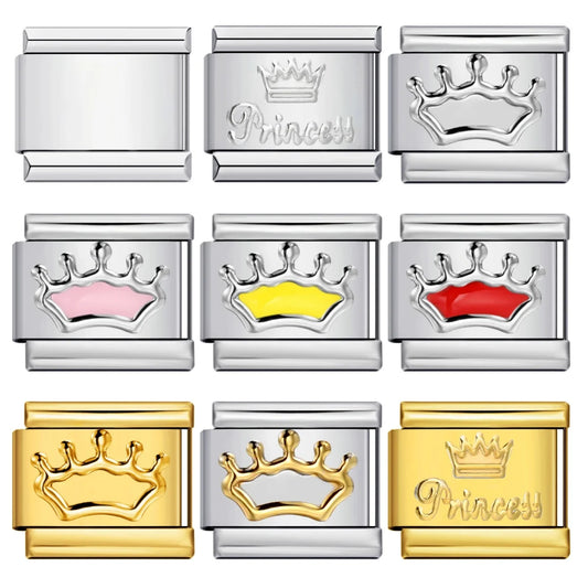 Crown Italian Charm Link 308