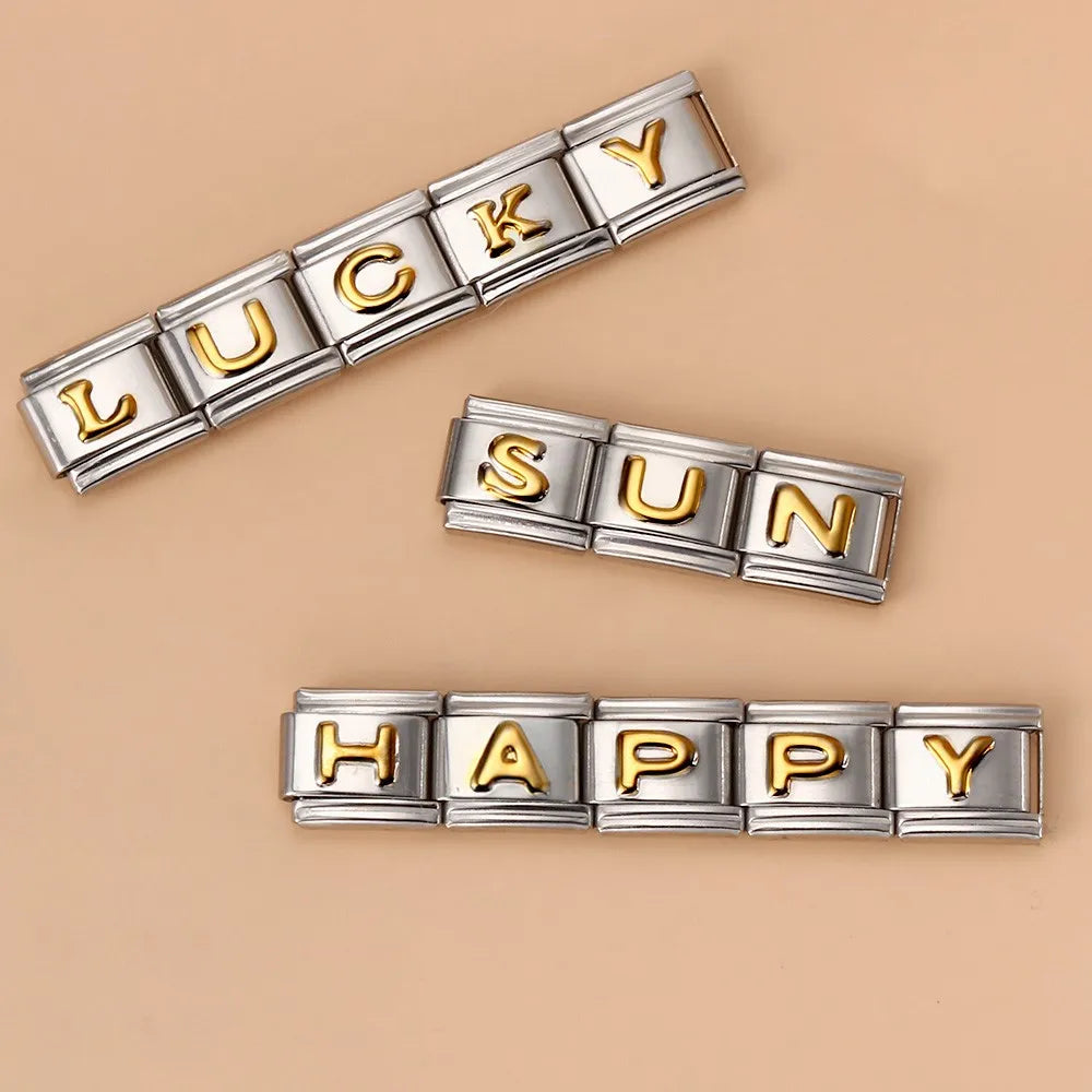 Gold Color 26 English Letters 064