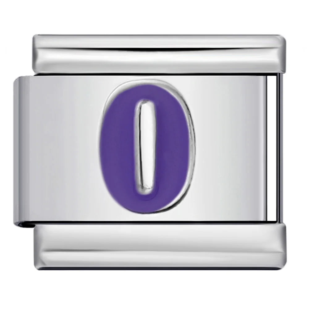 Purple Number 0-9 Italian Charm 284