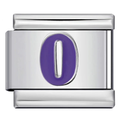 Purple Number 0-9 Italian Charm 284