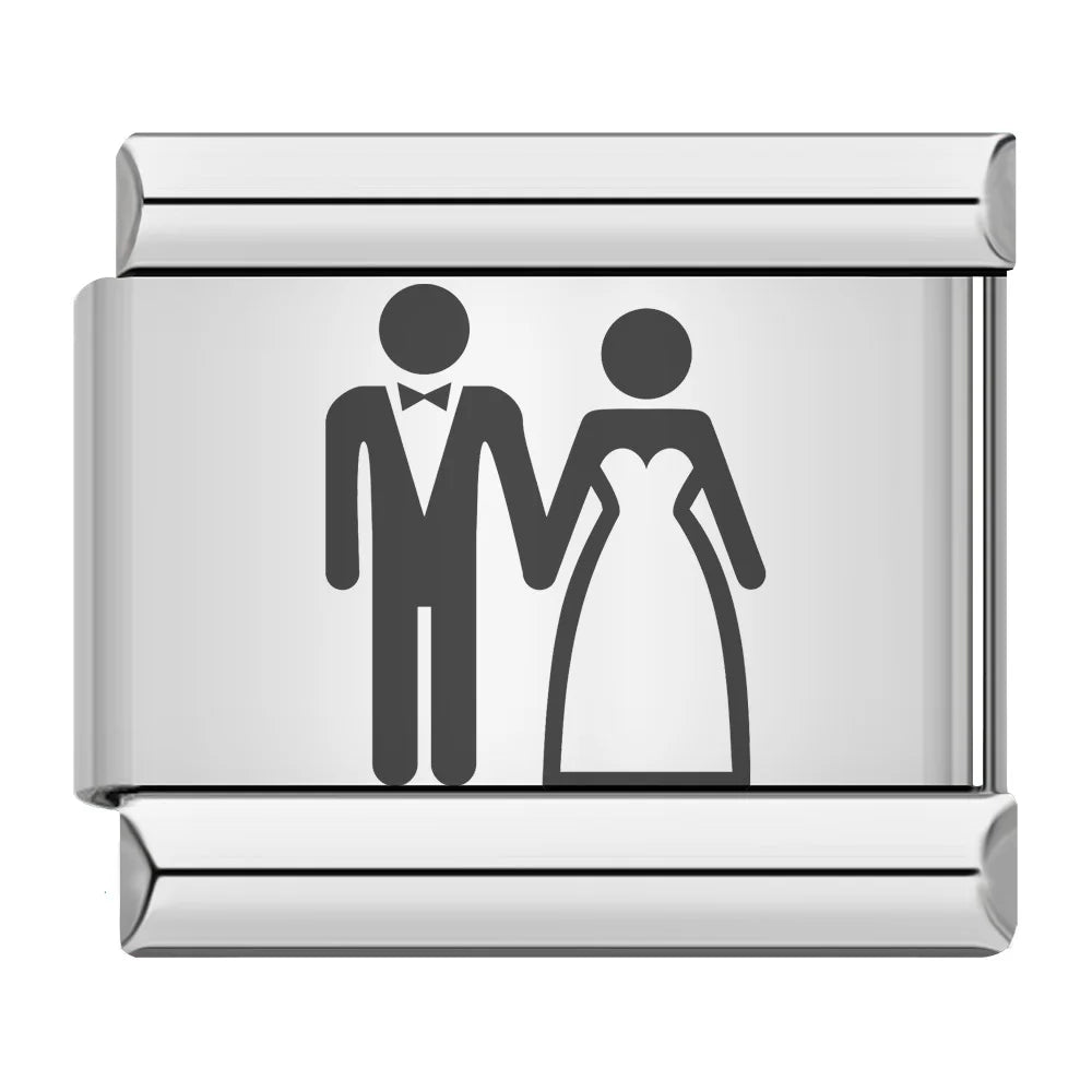 Laser Engrave Italian Charm Links 005