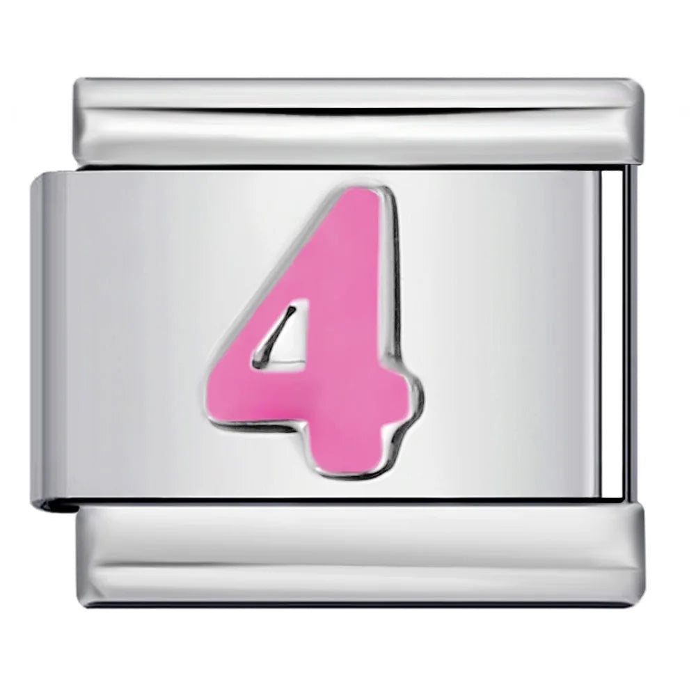 Pink 0-9 Number Italian Charm 283