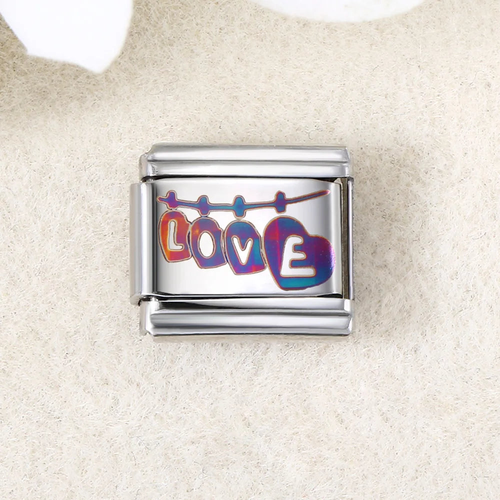 UV Laser Italian Charm Link 455