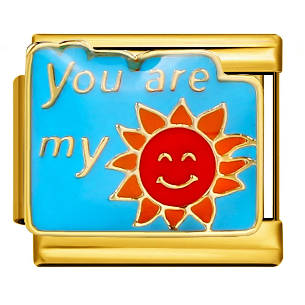 Gold Color Italian Charm Link 484