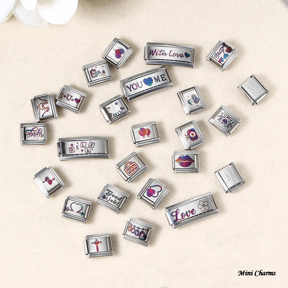 UV Laser Italian Charm Link 455