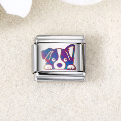 UV Laser Italian Charm Link 456