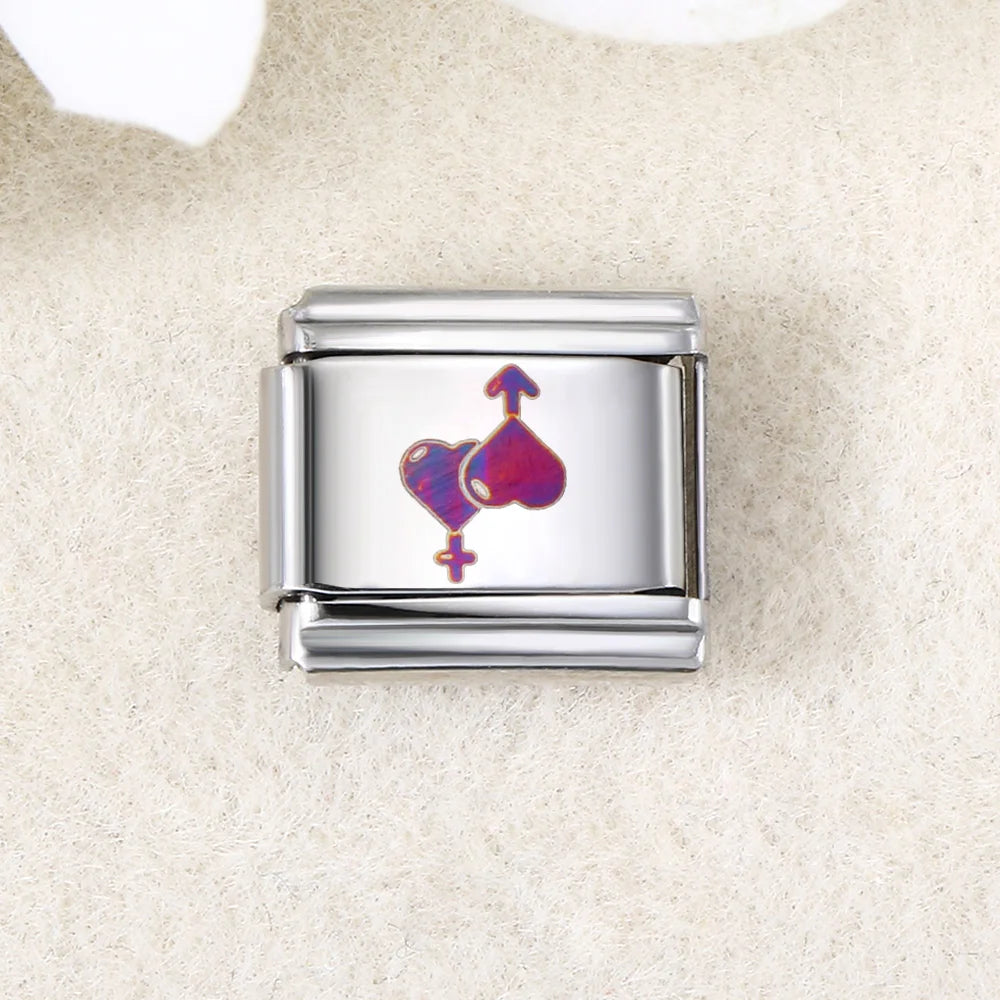 UV Laser Italian Charm Link 455