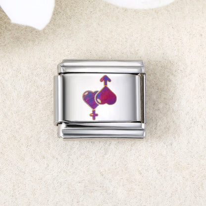 UV Laser Italian Charm Link 455
