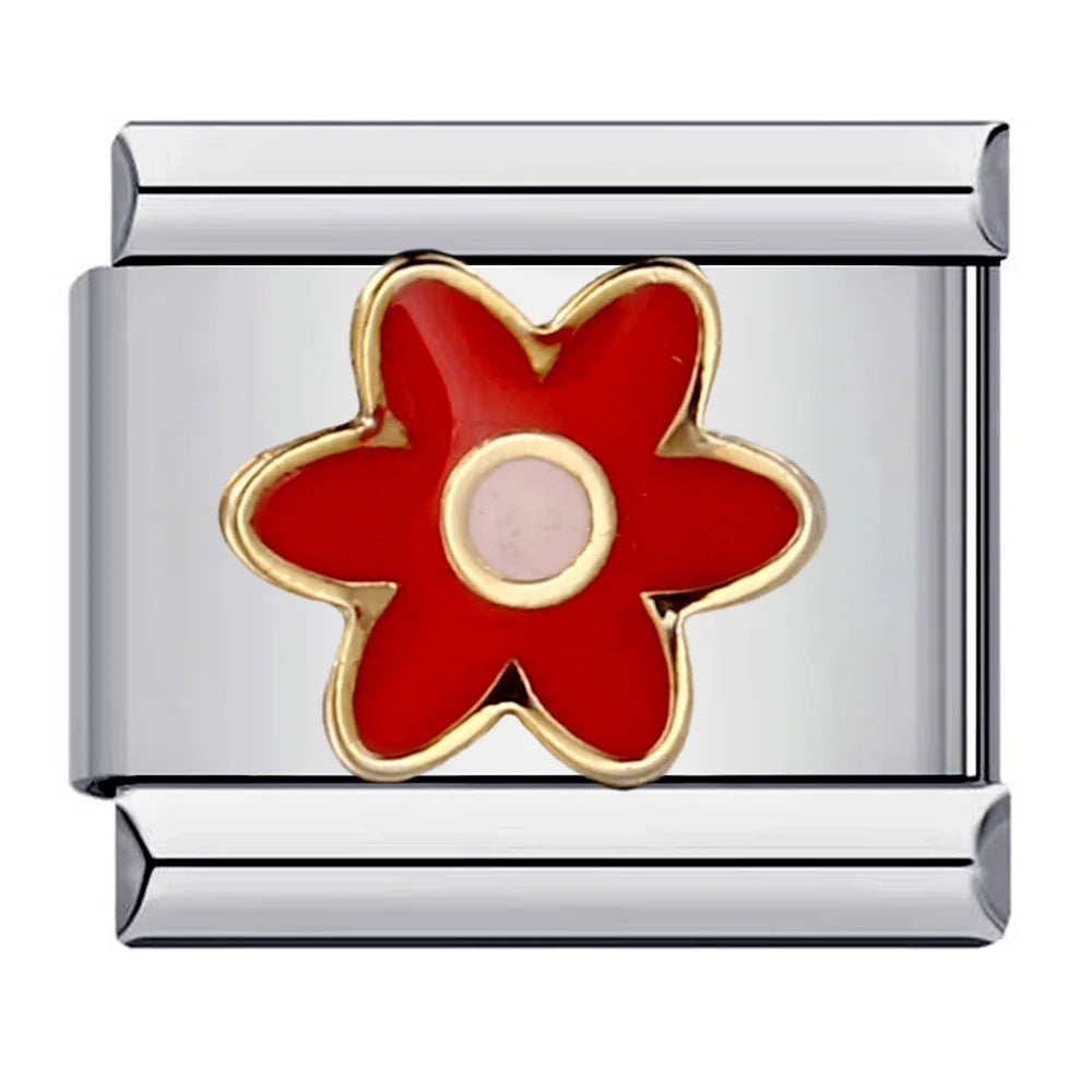 Red Italian Charm Links 394