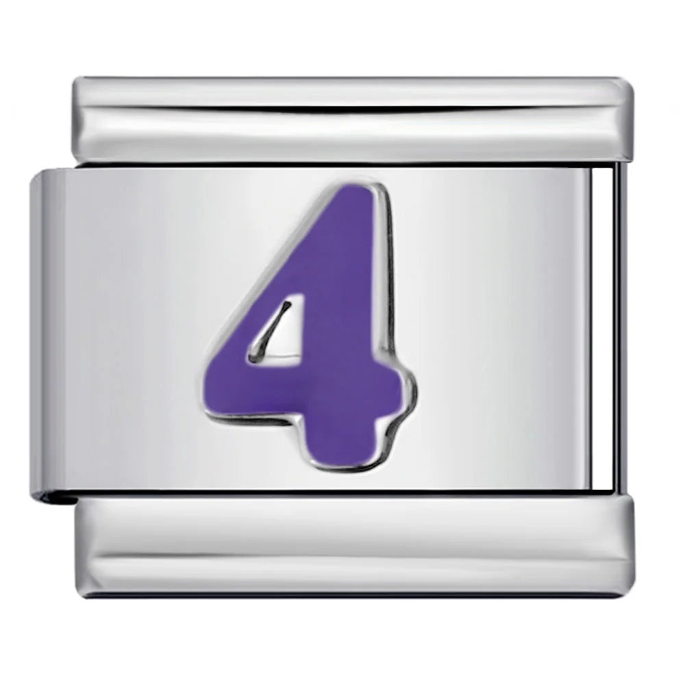 Purple Number 0-9 Italian Charm 284
