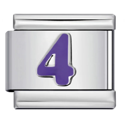 Purple Number 0-9 Italian Charm 284