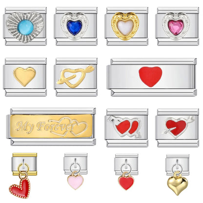 Heart Italian Charm Links 027
