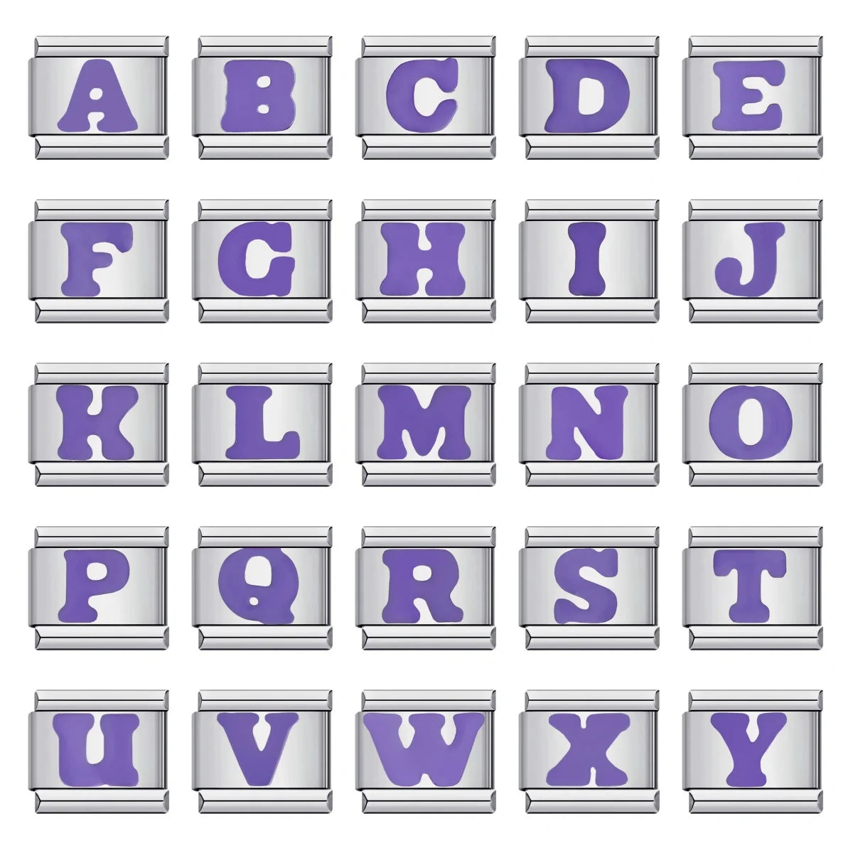 Purple Color 26 English Letters 017