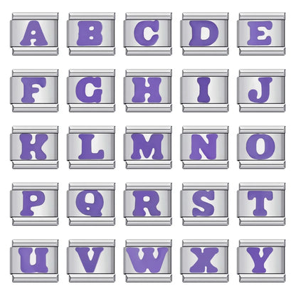 Purple Color 26 English Letters 017