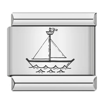 Laser Italian Charm Link 497