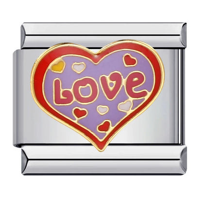 Love Heart Italian Charm Links 080