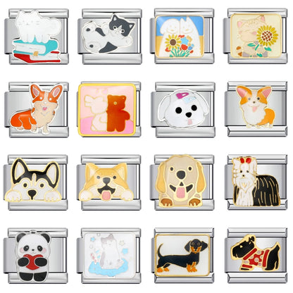 Dog Cat Italian Charm Link 167