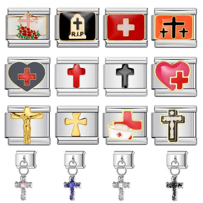 Cross Italian Charm Link 530