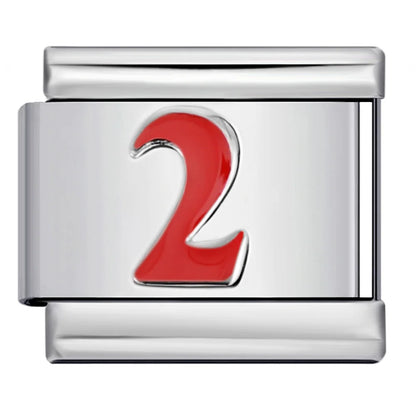 Red  0-9 Number Italian Charm 281
