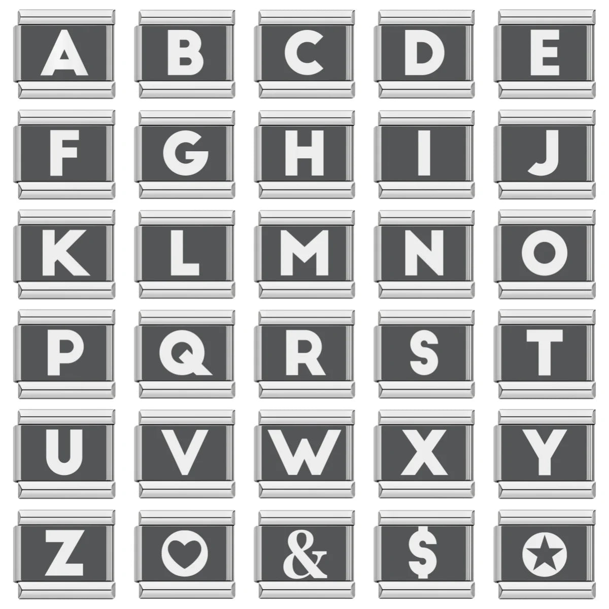 Laser 26 English Letters Charm 028