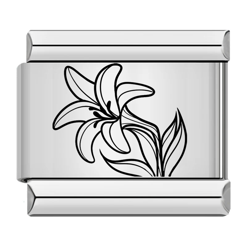 Laser Italian Charm Links 045