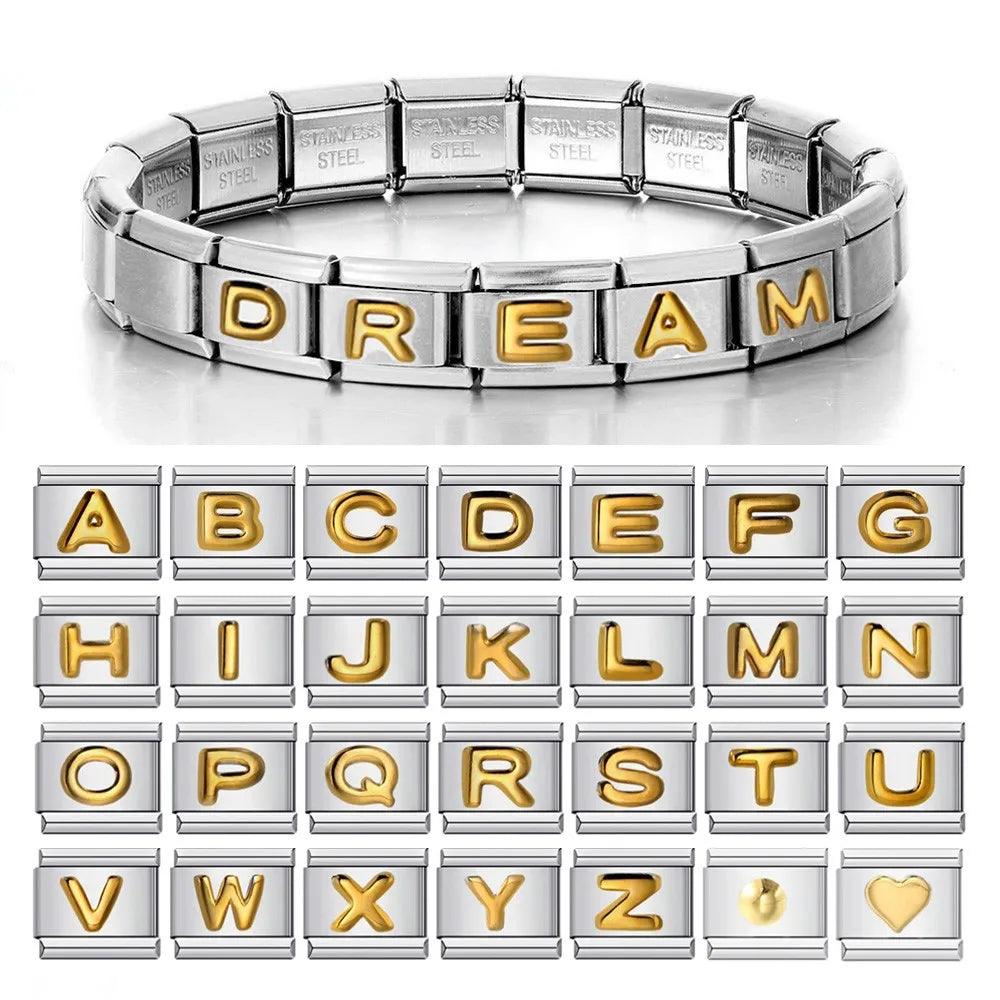 Gold Color 26 English Letters 064