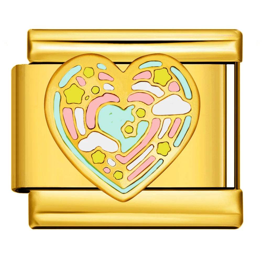 Gold Color Italian Charm Link 477