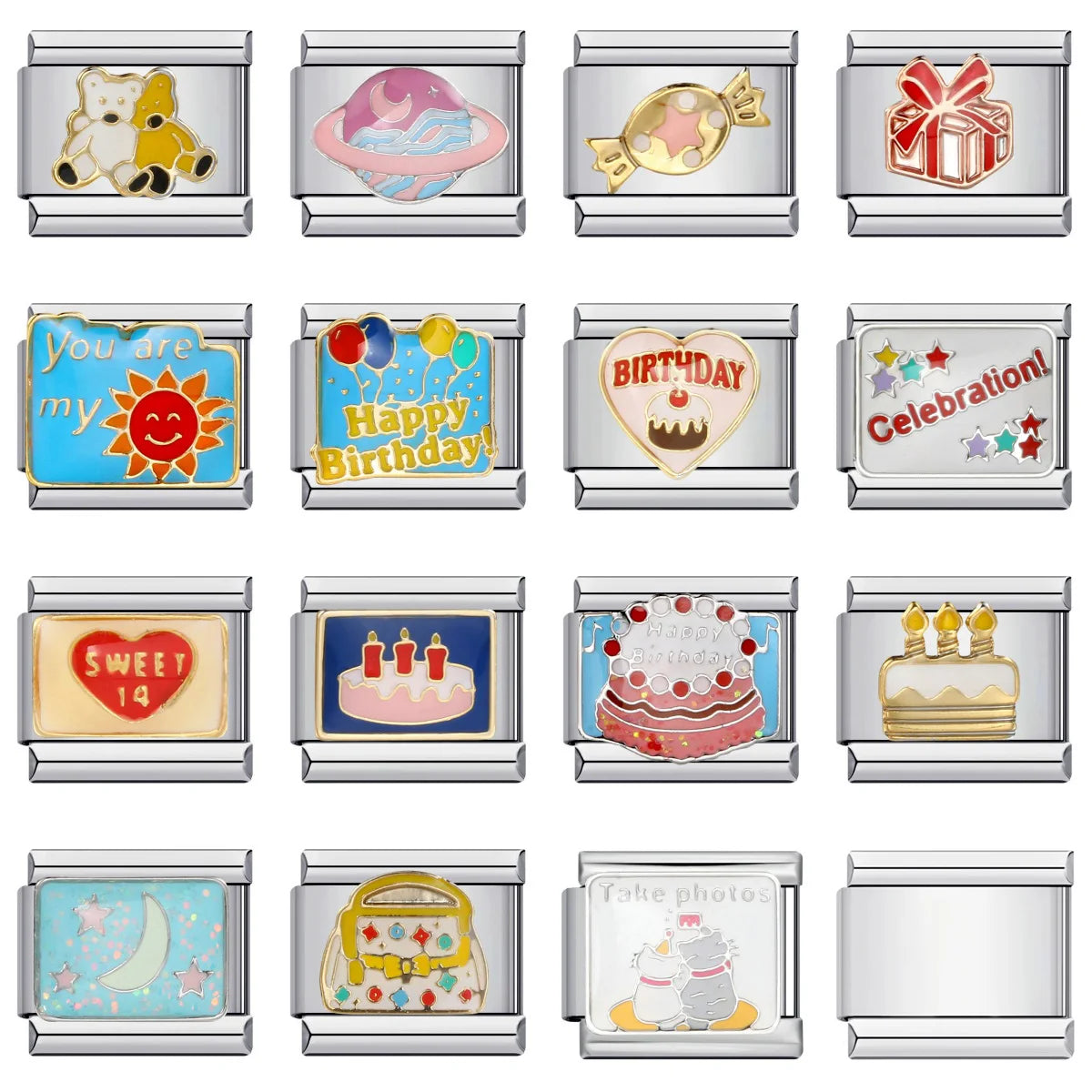 Birthday Italian Charm Links 153