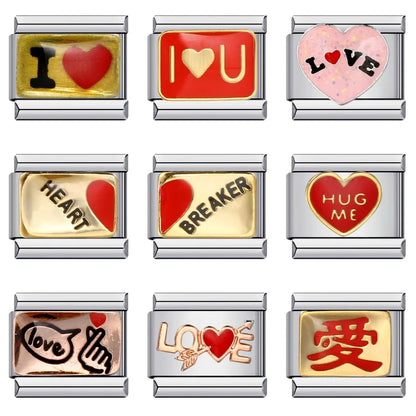 Love Heart Italian Charm Links 080