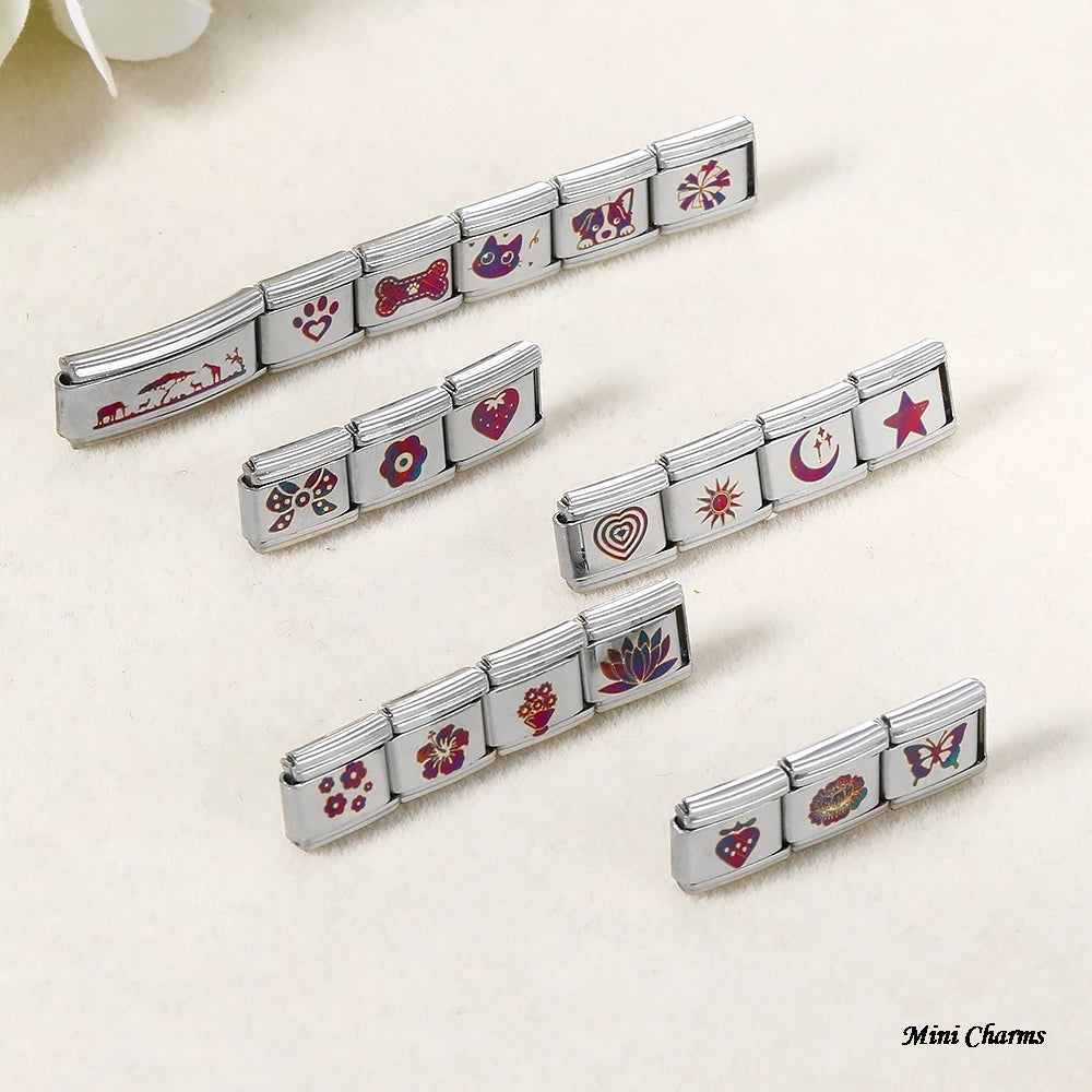 UV Laser Italian Charm Link 456
