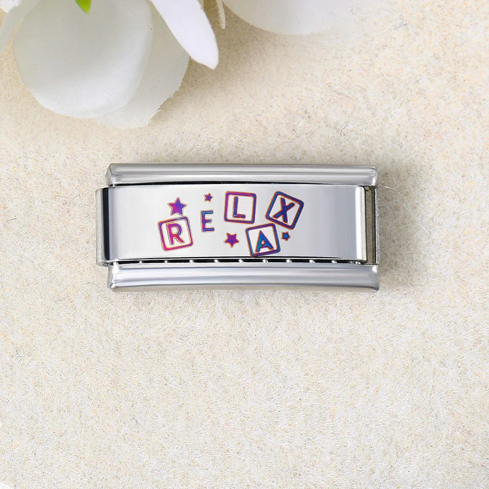 UV Laser Italian Charm Link 455