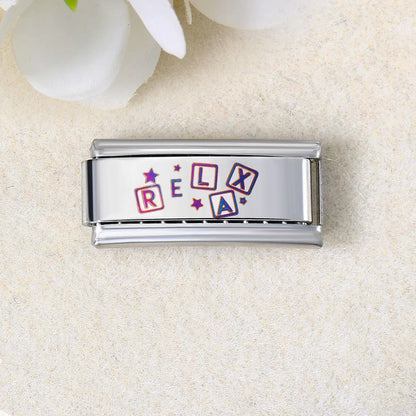 UV Laser Italian Charm Link 455